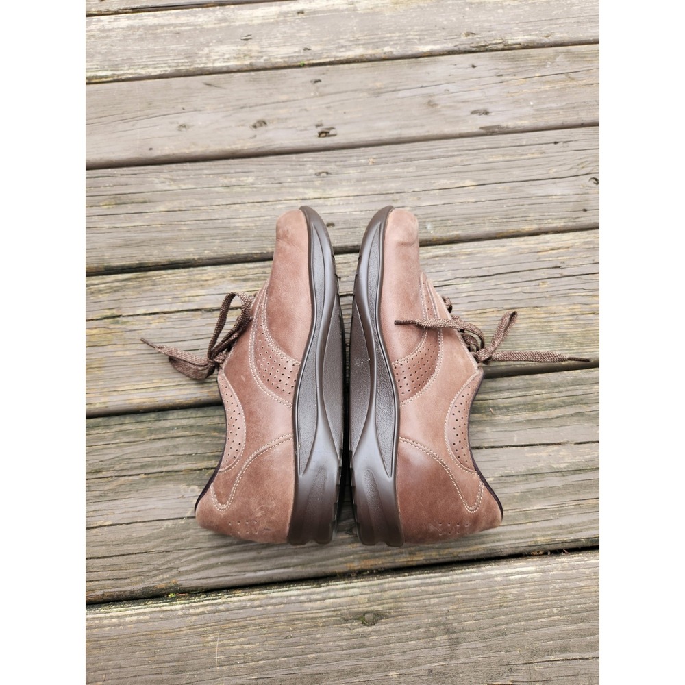 SAS Walk Easy Walking Shoes Chocolate Brown Leather Lace Up Sneakers 9.5 WW - Picture 4 of 9
